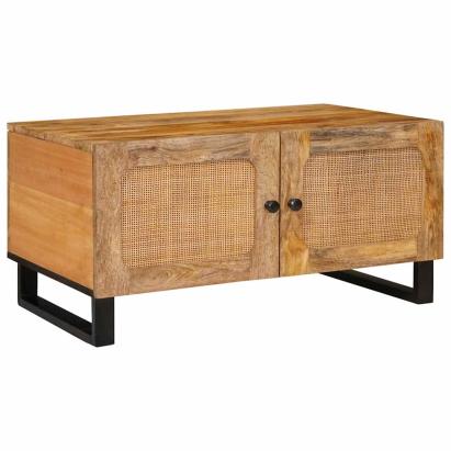 Masă de cafea natural 80 x 50 x 40 cm Lemn de mango solid GartenMobel Dekor