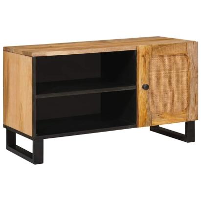 Cabinet TV cu ușă Maro 80 x 33 x 46 cm Lemn de mango solid GartenMobel Dekor