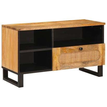 Cabinet TV cu sertar Maro 80 x 33 x 46 cm Lemn de mango solid GartenMobel Dekor