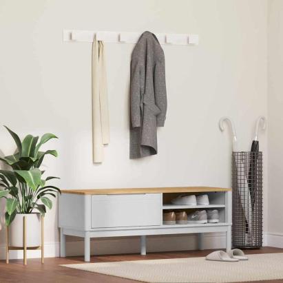 Bancă de hol cu sertar Alb 115 x 40 x 45 cm Lemn de pin masiv GartenMobel Dekor