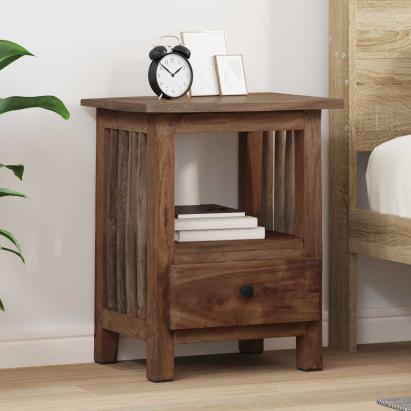 Noptieră cu sertar Maro 30 x 30 x 47 cm Lemn recuperat masiv GartenMobel Dekor