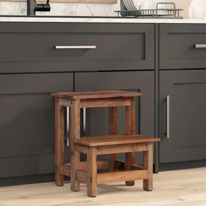 Taburet natural 37 x 37 x 46 cm Lemn de mahon GartenMobel Dekor