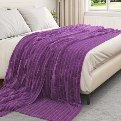 Pături de aruncat 6 pcs Violet 270 x 240 cm Molton GartenMobel Dekor