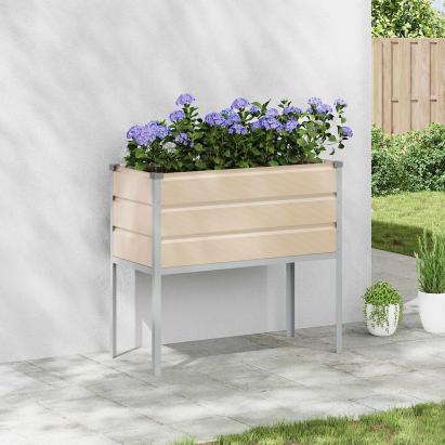 Jardinieră Creme 100 x 45 x 90 cm Oțel Galvanizat GartenMobel Dekor