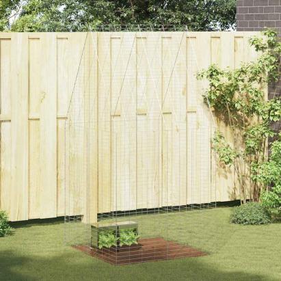 Custodie pentru iepuri Argintiu 400 x 100 x 210 cm GartenMobel Dekor