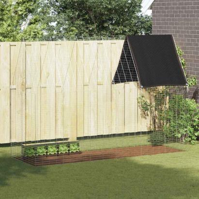 Custodie pentru iepuri Argintiu 300 x 100 x 210 cm GartenMobel Dekor
