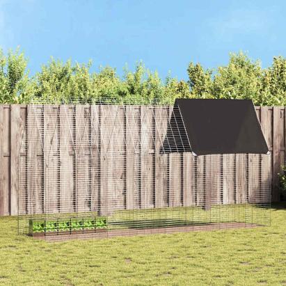 Custodie pentru iepuri Argintiu 400 x 100 x 210 cm GartenMobel Dekor