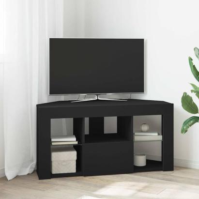 Șifonier LED pentru TV colțar Pe perete Negru 100 x 40 x 50 cm GartenMobel Dekor