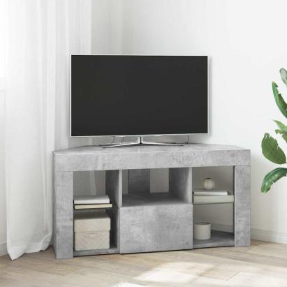 Șifonier LED pentru TV colțar Gri din beton 100 x 40 x 50 cm GartenMobel Dekor