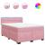 Pat box spring cu saltea, roz, 140x200 cm, catifea GartenMobel Dekor
