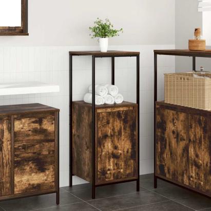 Dulap de baie cu rafturi stejar afumat 36x35x95 cm GartenMobel Dekor