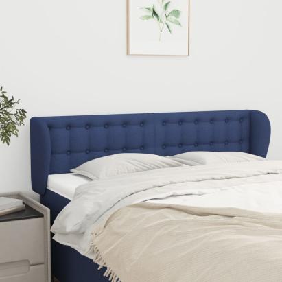 Tăblie de pat cu aripioare, albastru, 147x23x78/88 cm textil GartenMobel Dekor