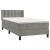Pat box spring cu saltea, gri deschis, 100x200 cm, catifea GartenMobel Dekor