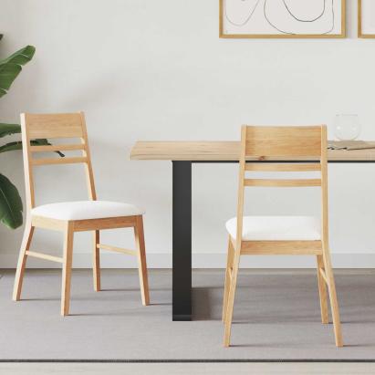 Scaune de dining 2 pcs natural 43 x 54 x 89 cm GartenMobel Dekor