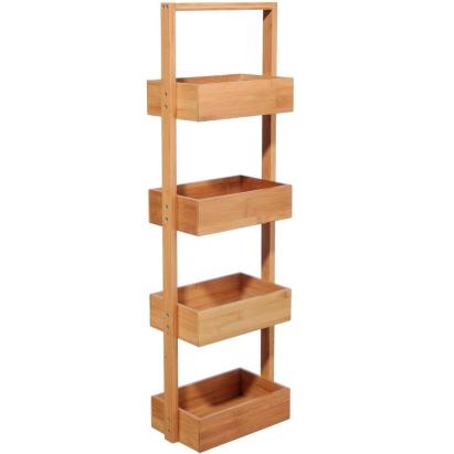 Etajera 5Five Tidy Box cu 4 rafturi, bambus, 35x33x144 cm, natur Household NewTrend