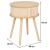 Noptiera rotunda Atmosphera Nysos cu 2 usi glisante si raft interior, 40x54 cm, crem natur Household NewTrend