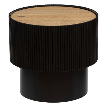 Masuta cafea Atmosphera Enola cu spatiu depozitare, MDF, 39x35 cm, negru Household NewTrend