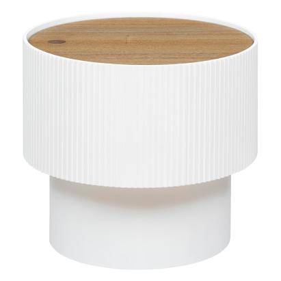 Masuta cafea Atmosphera Enola cu spatiu depozitare, MDF, 39x35 cm, alb Household NewTrend