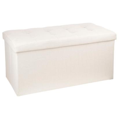 Taburet dublu pliabil Atmosphera Lysandre, MDF si poliester, 76x38x38 cm, bej Household NewTrend