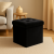 Taburet pliabil Atmosphera Lysandre cu spatiu de depozitare, 38x38x38 cm, negru Household NewTrend