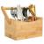 Organizator tacamuri si servetele 5Five Bamboo cu maner, bambus, 24x14x24 cm, natur Household NewTrend