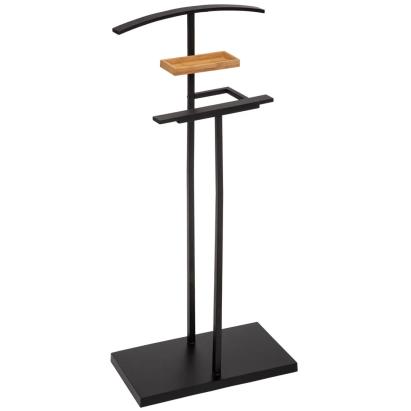 Suport haine valet 5Five Bamboo din otel si bambus, 44x22x114 cm, negru Household NewTrend