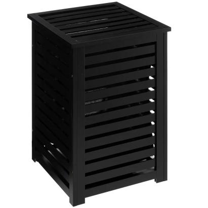 Cos rufe 5Five Sicela din lemn MDF, capacitate 65 litri, 40x40x58 cm, negru Household NewTrend