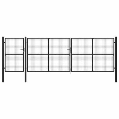 Poartă de grădină, antracit, 500 x 150 cm, oțel GartenMobel Dekor
