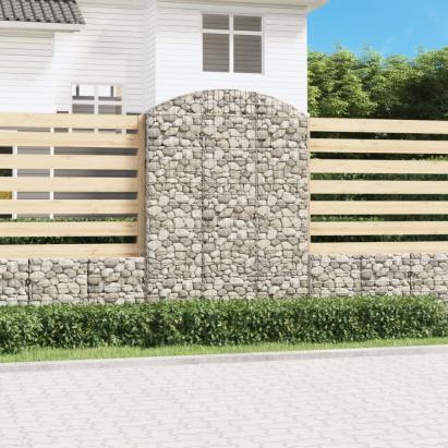 Coș gabion arcuit, 150x30x200/220 cm, fier galvanizat GartenMobel Dekor