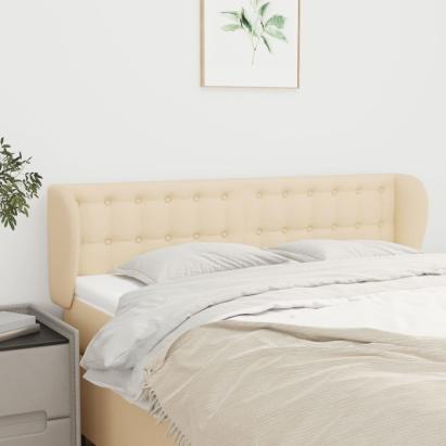 Tăblie de pat cu aripioare crem 147x23x78/88 cm material textil GartenMobel Dekor