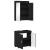 Set de mobilier pentru baie cu raft TULUM Negru Lemn compozit GartenMobel Dekor
