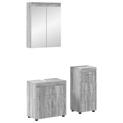Set de mobilier pentru baie TULUM Gri Sonoma Lemn compozit GartenMobel Dekor