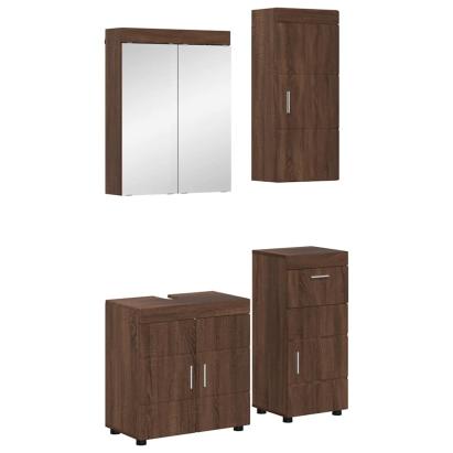 Set de mobilier pentru baie TULUM Stejar închis Lemn compozit GartenMobel Dekor