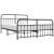 Cadru pat fără saltea, tăblie de picioare negru 180x200cm metal GartenMobel Dekor