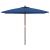 Umbrelă de soare de grădină stâlp din lemn, albastru, 299x240cm GartenMobel Dekor