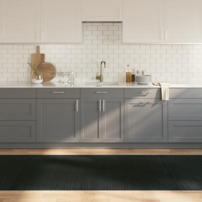 Covor dreptunghiular, gri, 100x400 cm, bambus GartenMobel Dekor