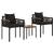 Set de Mobilier pentru Exterior cu pernă 3 pcs Negru Ratan PE GartenMobel Dekor