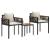 Set de Mobilier pentru Exterior 3 pcs Negru și Alb crem GartenMobel Dekor