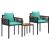 Set de Mobilier pentru Exterior 3 pcs Negru și Turcoaz Ratan PE GartenMobel Dekor
