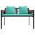Bancă de exterior Negru și Turcoaz 117 x 54 x 74.5 cm poliratan GartenMobel Dekor