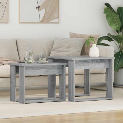 Set de măsuțe de cafea 2 pcs Gri Sonoma Lemn compozit GartenMobel Dekor