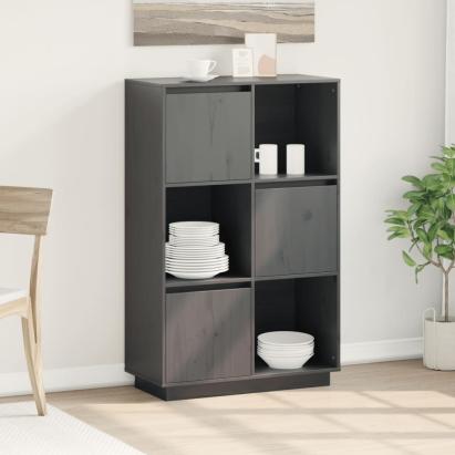Dulap înalt, gri, 74x35x117 cm, lemn masiv de pin GartenMobel Dekor