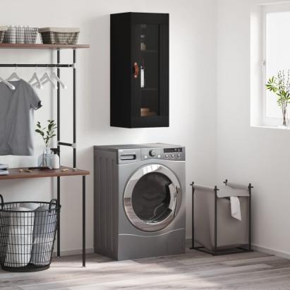 Dulap montat pe perete, negru, 34,5x34x90 cm GartenMobel Dekor