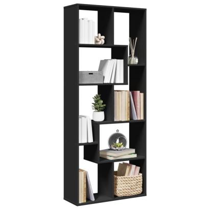 Bibliotecă/separator cameră negru 67x25x161,5 cm lemn prelucrat GartenMobel Dekor