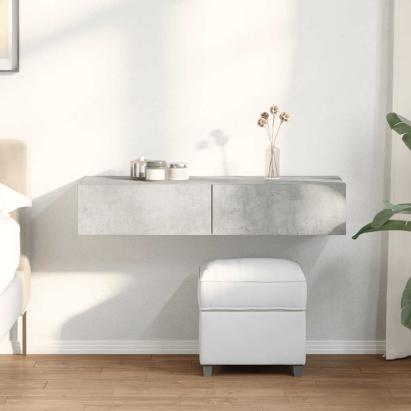 Raft de perete cu sertare Gri beton 100x36x19 cm Lemn prelucrat GartenMobel Dekor