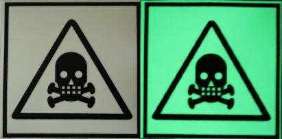 Semn de avertizare substante toxice fosforescent, 10x10 cm MultiMark GlobalProd