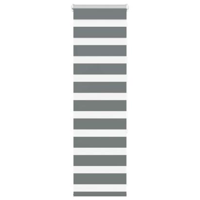 Jaluzea tip Zebra 150x50 cm pentru Ferestre sau Usi, Poliester, Culoare Gri Inchis Antracit