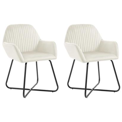 Scaune de bucătărie, 2 buc., crem, catifea GartenMobel Dekor