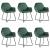 Scaune de bucătărie, 6 buc., verde, catifea GartenMobel Dekor