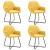 Scaune de bucătărie, 4 buc., galben, material textil GartenMobel Dekor